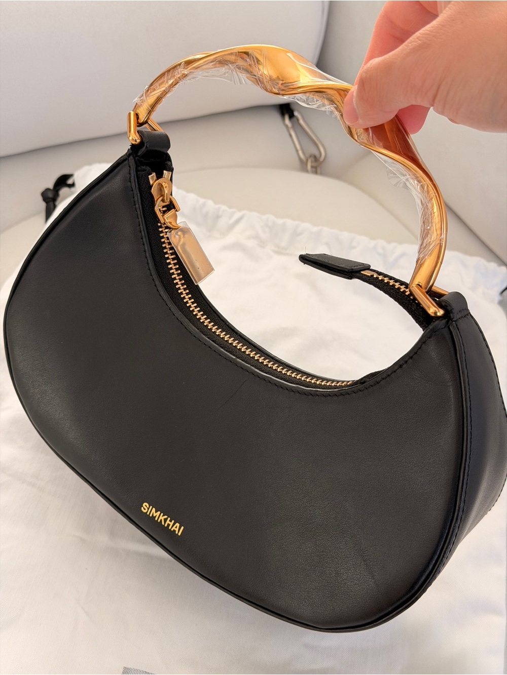 Simkhai Nixi Twist Leather Top-Handle Bag - Picture 3 of 6